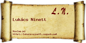 Lukács Ninett névjegykártya